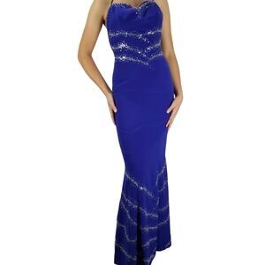 Cire a Division of Landa Blue Sequins Mermaid Formal Evening Dress Size 2